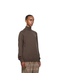 Lemaire Brown Wool Turtleneck