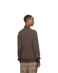 Lemaire Brown Wool Turtleneck
