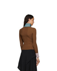 Lanvin Orange Rib Knit Turtleneck Sweater