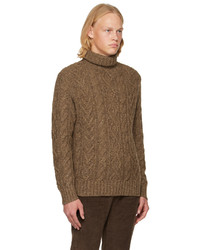 RRL Taupe Recycled Wool Turtleneck