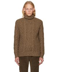 RRL Taupe Recycled Wool Turtleneck