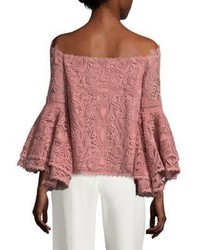 Alexis Thea Off The Shoulder Lace Bell Sleeve Top