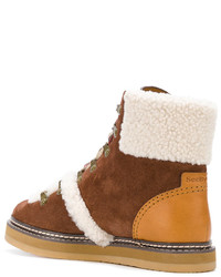 See by Chloe See By Chlo Shearling Trim Ankle Boots
