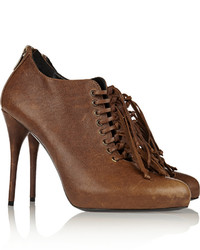 Balmain Adict Lace Up Leather Ankle Boots