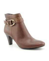Bandolino Flightie Brown Leather Fashion Ankle Boots