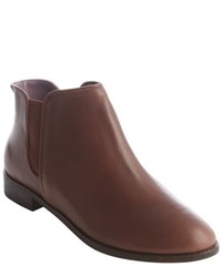 Kooba Brown Leather Elastic Gusset Margaret Ankle Booties
