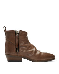 Golden Goose Brown Leather Vian Boots