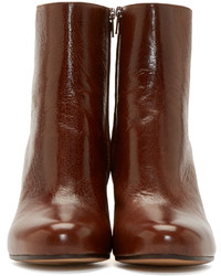 Maison Margiela Chestnut Leather Ankle Boots