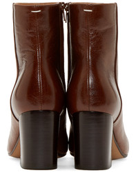 Maison Margiela Chestnut Leather Ankle Boots