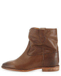 Isabel Marant Cluster Slouchy Leather Ankle Boot Brown