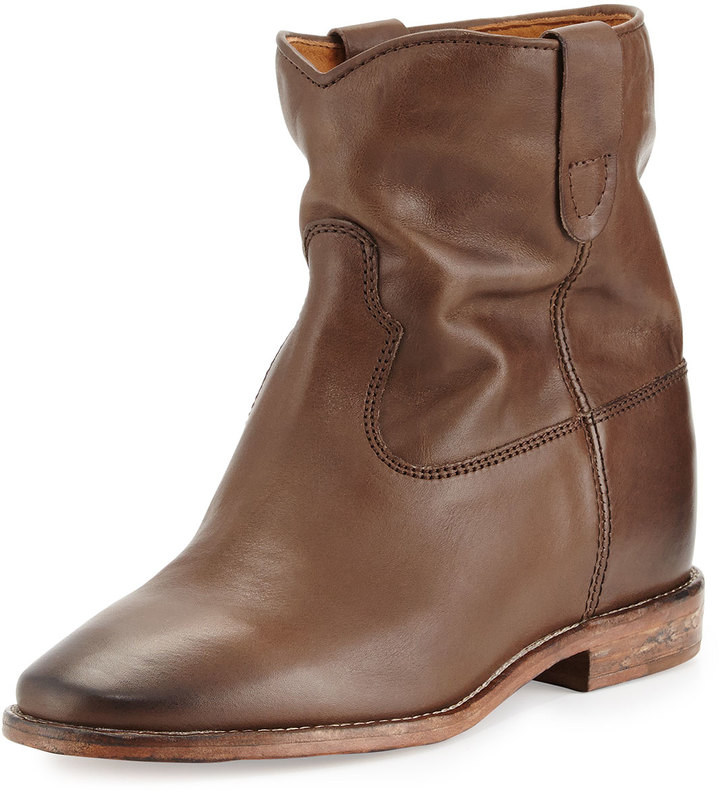 slouchy leather ankle boots