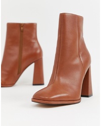 ASOS DESIGN Endless Leather Heeled Boots