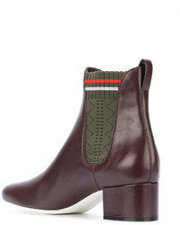 Fendi Fabric Panel Ankle Boots