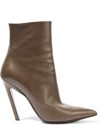 Balenciaga Leather Ankle Boots Brown