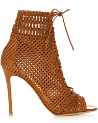 Gianvito Rossi Marnie Woven Leather Ankle Boots