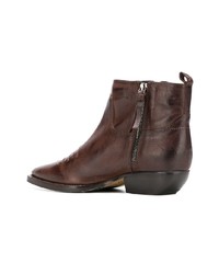 The Seller Pointed Stitch Detail Ankle Boots