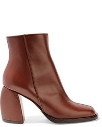 Tibi Rachel Leather Ankle Boots Brown