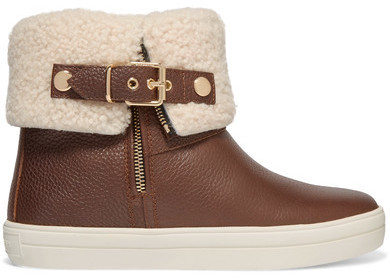 burberry shearling lined leather boots