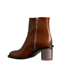 Burberry Two Tone Leather Block Heel Boots