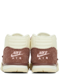 Nike Off White Burgundy Air Trainer 1 Sneakers