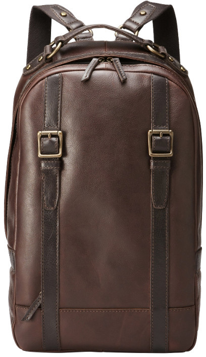 fossil backpack leather