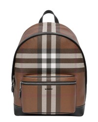 Burberry Jett Check E Canvas Backpack In Dark Birch Brown At Nordstrom