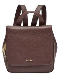 Fossil Small Preston Leather Backpack Brown