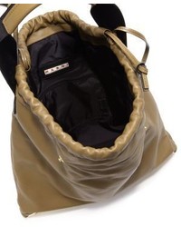 Marni Cinched Leather Shoulder Bag