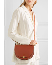 Victoria Beckham Half Moon Leather Shoulder Bag Brown