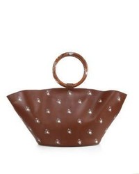 The Row Handpainted Flower Leather Market Bag