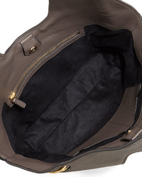 Tom Ford Jennifer Side Zip Leather Hobo Bag Graphite
