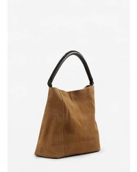Mango Leather Hobo Bag
