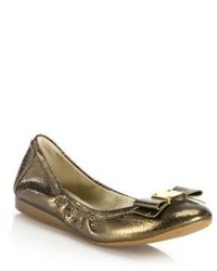 Cole Haan Tali Bow Metallic Leather Ballet Flats