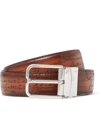 Berluti 32cm Scritto Reversible Leather Belt