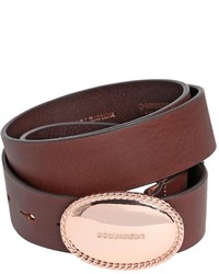 Dsquared2 35mm Leather Belt W Logo Buckle