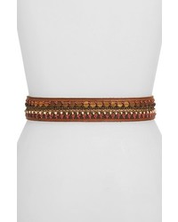 Lucky Brand Beaded Coin Leather Belt