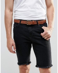 Asos Brand Leather Belt With Emboss