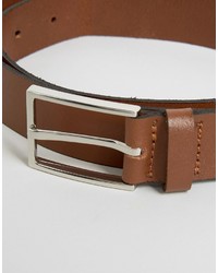 Asos Brand Smart Leather Belt In Tan
