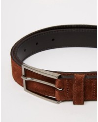Asos Brand Smart Suede Belt With Stitch Detail