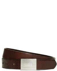 Brooks Brothers Plaque Buckle Calfskin Leather Belt