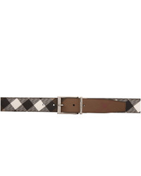 Burberry Brown And Black E Canvas Leather Giant Check Belt