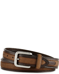 Columbia Brown Leather Logo Buckle Belt