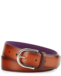 Neiman Marcus Burnished Leather Belt Brown