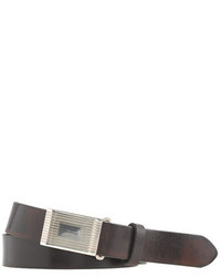 J.Crew Classic Leather Belt With Removable Silver Plated Buckle