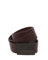 DSQUARED2 40mm Logo Metal Buckle Leather Belt