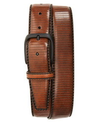 Canali Engraved Leather Belt