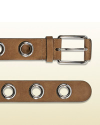 Gucci Leather Belt With Open Studs