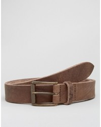 Asos Leather Belt With Brown Vintage Finish