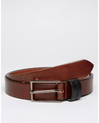 Asos Leather Belt With Contrast Keepers