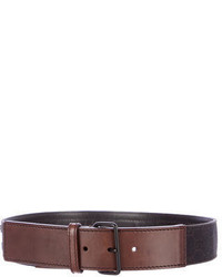 Gucci Leather Trimmed Gg Belt